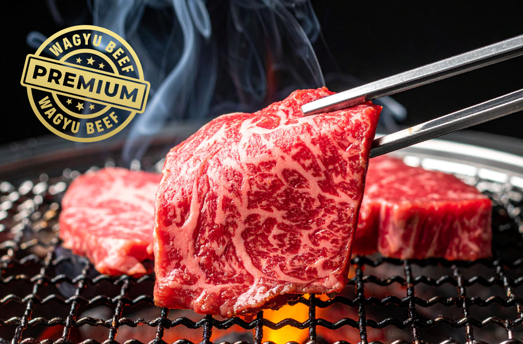 Wagyu Fleisch auf Grill